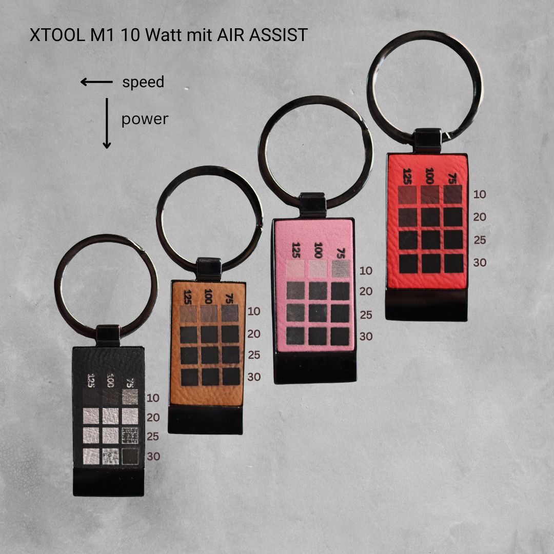   Metall-Schlüsselanhänger mit Kunstledereinsatz, Laser geeignet