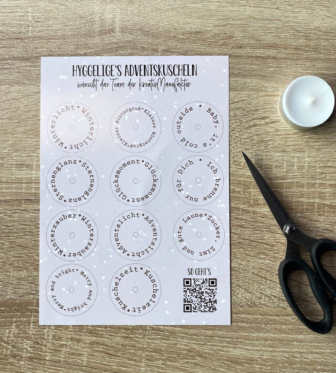 Flyer mit Teelicht-Einleger Motiven zum Ausschneiden