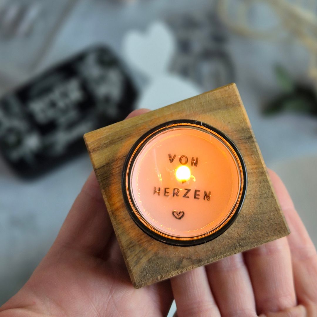 Teelichthalter Holz