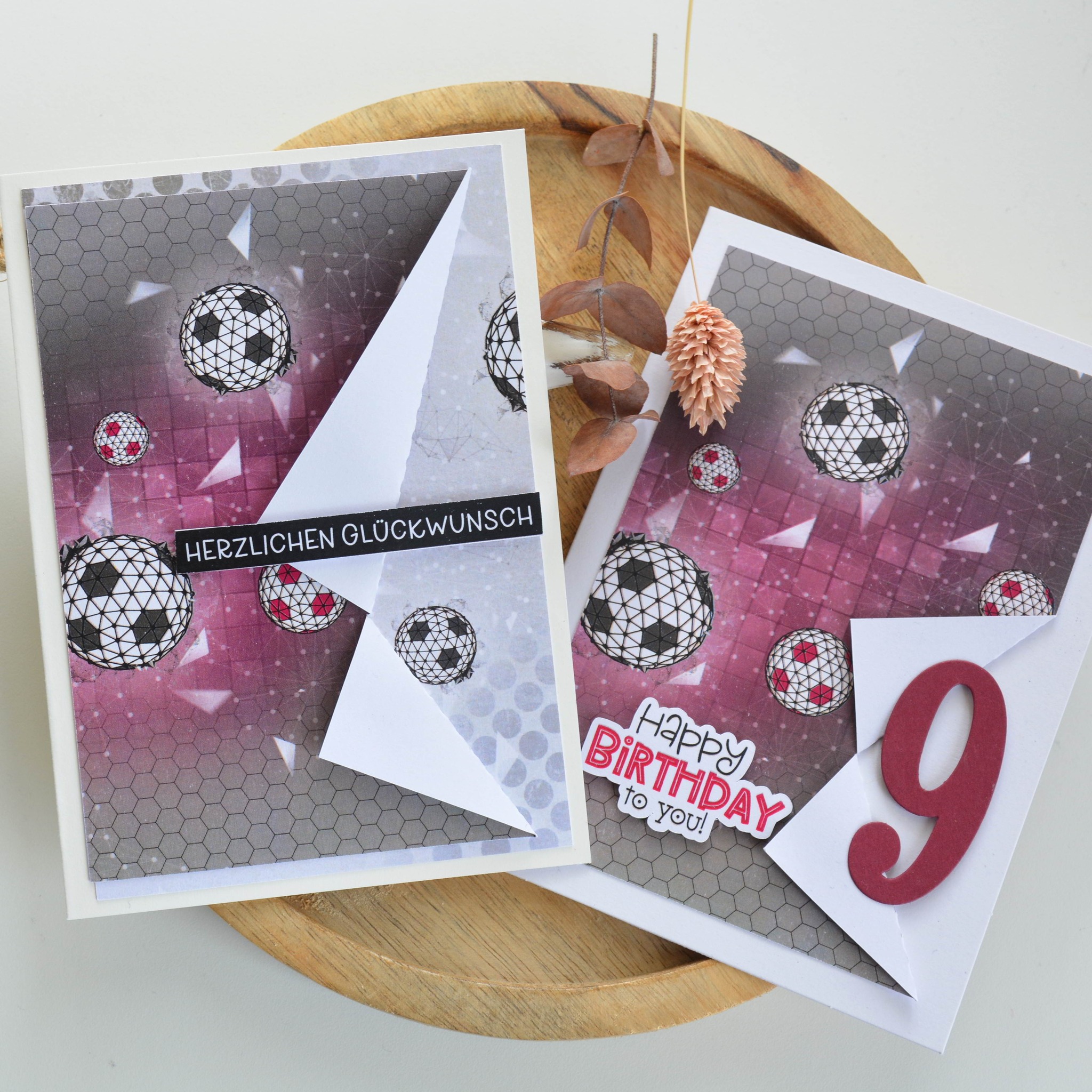Designbeispiel DigiPaper Fußballfieber als Glückwunschkarten
