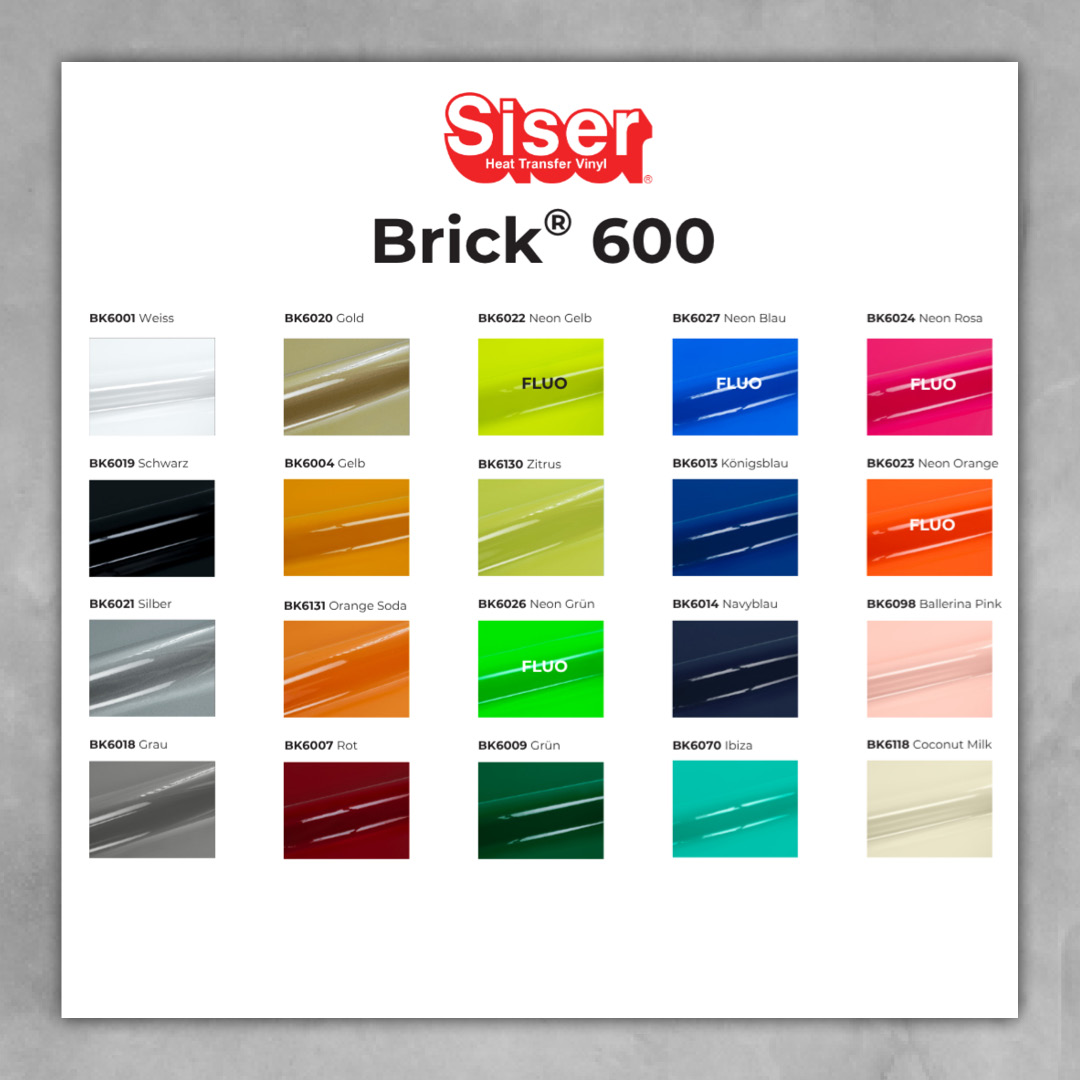    Siser Brick® 600 - neue Farben und ! Einführungspreis !