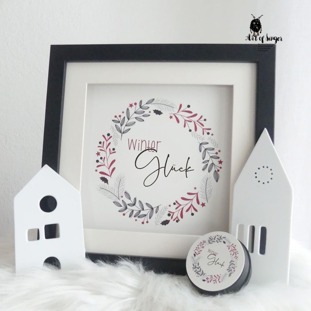 Plotterdatei Winterglück in Bilderrahmen Plotterdatei Winterglück in Bilderrahmen