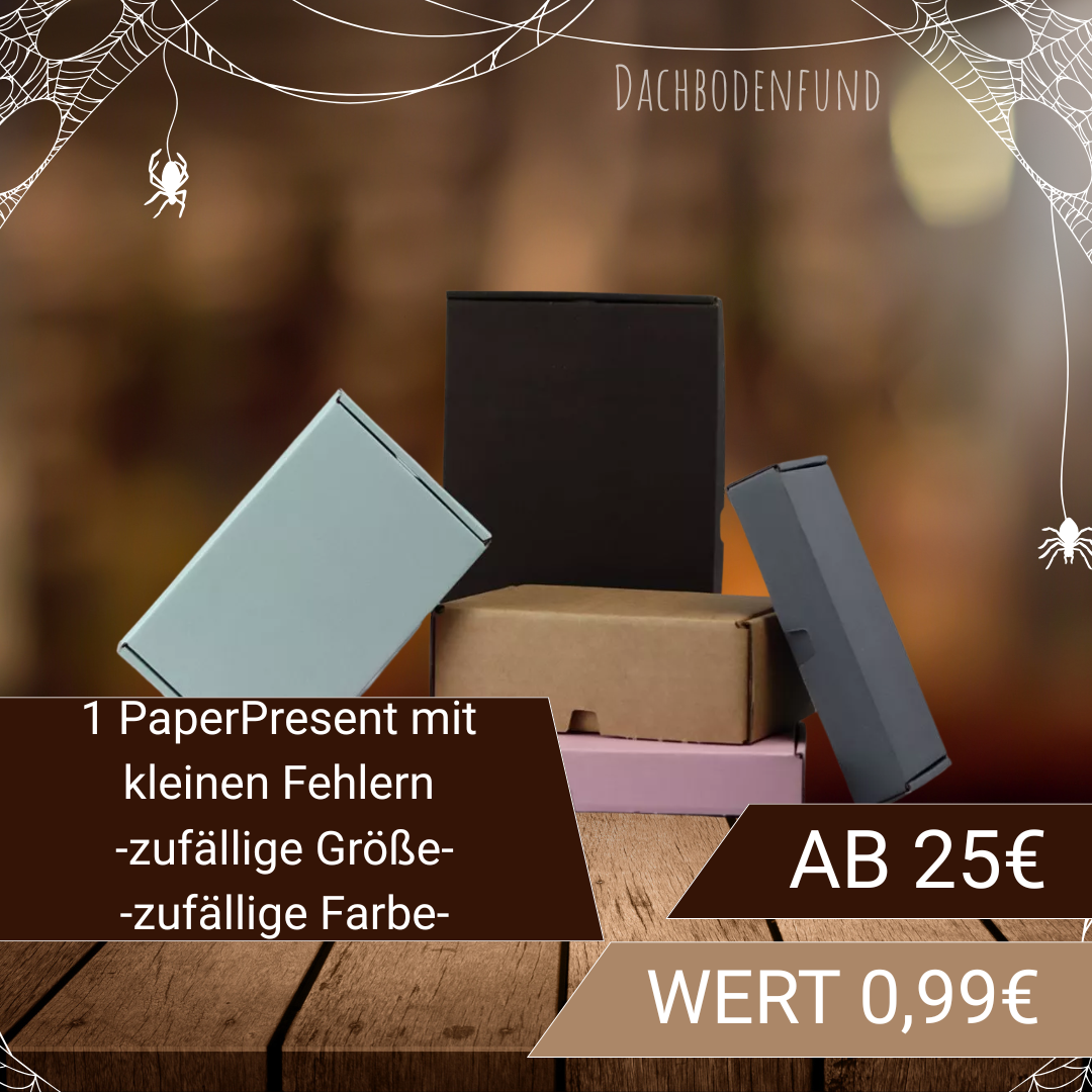 1x PaperPresent mit kleinen Fehlern - zufällige Größe - zufällige Farbe 