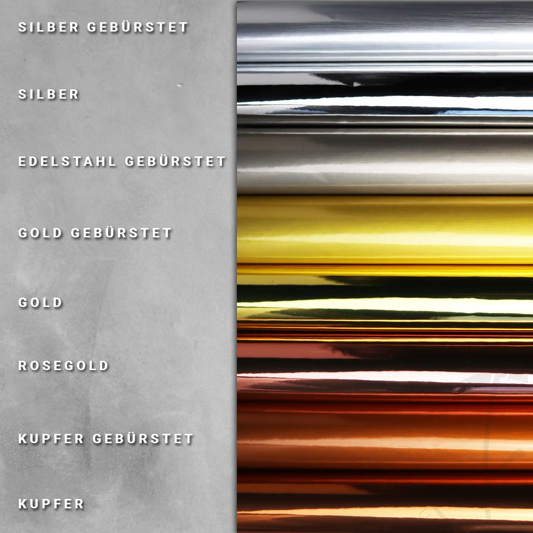 WiaMetall Vinylfolie metallisch Farbübersicht