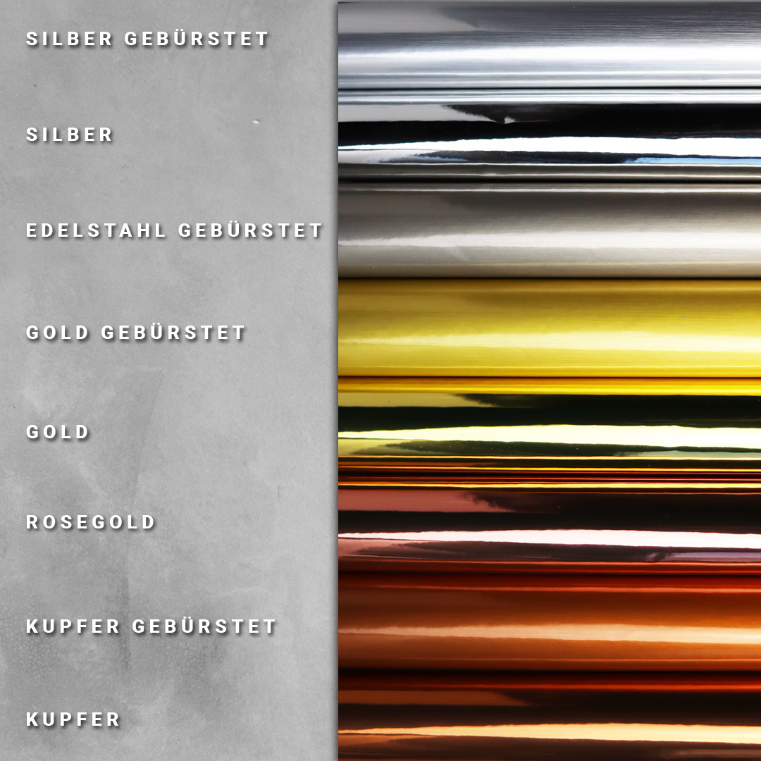 WiaMetall Vinylfolie metallisch Farbübersicht