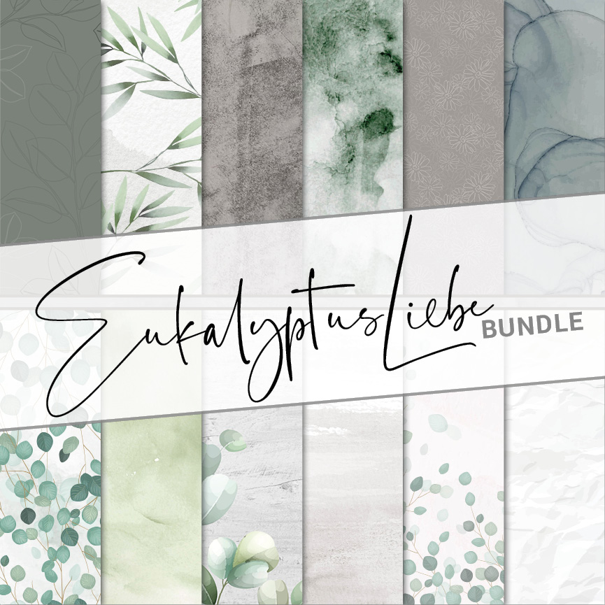 Designpapier Bundle EukalyptusLiebe